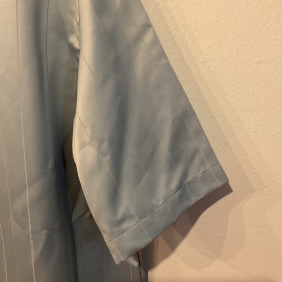 Nike Air Jordan Sky Blue Satin Button-Up Shirt – Men’s L Loose Fit Cuban Collar - Picture 10 of 15